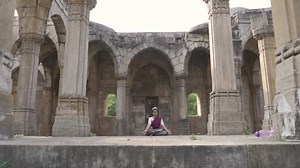 Woman Doing Meditation Unesco World Heritage Kamani Masjid Also Called