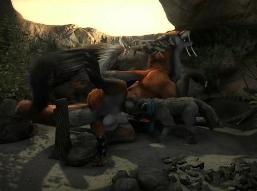 Wolf x Dragon blowjob