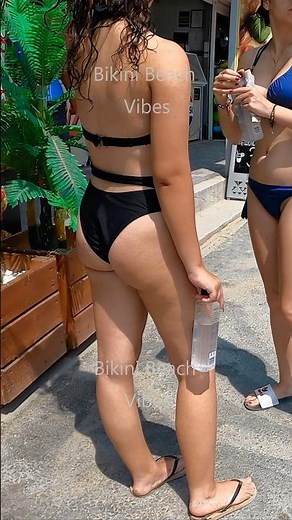 Breezy Black Bikini 👙☀️🏝️ Beach Walk 🏖️ #beach #bikini #beachwalk #beachvibes