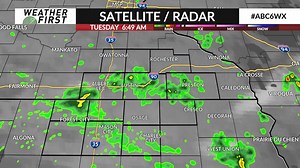 Rain will continue to drift south through the Weather First Area this morning. On & off showers & t-storms will remain in the forecast throughout our Tuesday. #abc6wx | Jim Peterson ABC 6 Meteorologist