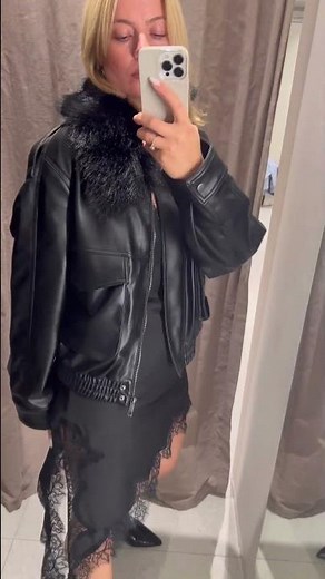 Trying on a Leather Jacket & Black Lace Dress | Chic Outfit Vibes