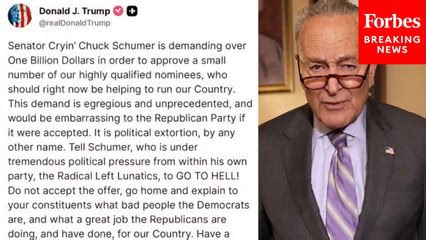 WATCH: Chuck Schumer Publicly Responds To Trump Post Telling Him To 'GO TO HELL!'