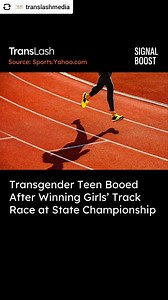 Posted @withregram • @translashmedia After trans sophomore Aayden Gallagher crossed the finish line in first place at her Oregon Track and Field State Championship, she was cruelly met with a booing crowd. Team TransLash says congratulations to Aayden, who deserves praise for her well-deserved gold medal win. 🥇 Read more from @YahooSports: https://sports.yahoo.com/transgender-teen-booed-winning-girls-061142452.html #Transgender #TransAthlete #TransSports #TransRunner #AntiTransHateMachine #Tran