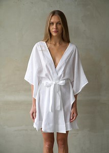 Linen Kimono Robe: Softened European Linen, Bridal Dressing Gown - Etsy