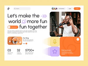 Web design of podcast platform