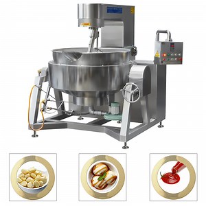 [Hot Item] 100 200 300 400 500 600 Liter Kg Commercial Automatic Multi Function Planetary Tilting Egg Jam Mixing Making Electric Gas Steam Vegan Fillings Cooking Mixer