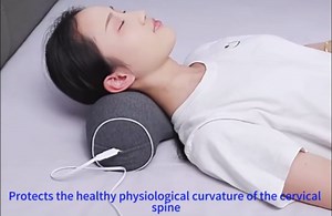 Cervical Traction Pillow for Neck Pain Relief, Ergonomic Neck Stretcher with Memory Foam Support, Portable Cervical Spine Support Pillow, Contour Support for Tension Muscle Relief(Heated Model)