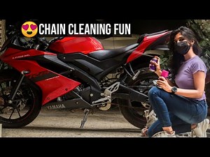 Chain cleaning fun😂| pyrosgirl❤️| female motovlogger🔥|tamil🥰|#pyrosquad