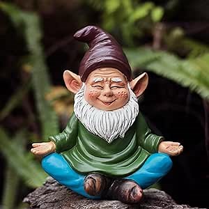 Gnomes Decoration for Yard 7.1” Yoga Gnome Statue Outdoor Garden Decor, Zen Position Gnomes for Patio or Indoor Porch, Gnome Gifts for Women, Mom or Elf Lover