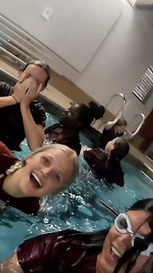 Graduating nursing students donned their Coe scrubs, joined hands and took a ceremonial "plunge" into nursing yesterday in the natatorium! Good luck, we're proud of you! #CoeClassof2023 | Coe College