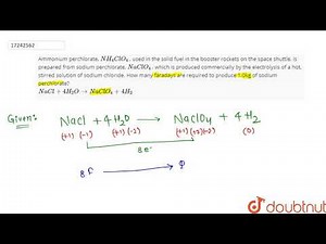 Ammonium perchlorate, `NH_4ClO_4` , used in the solid fuel in the booster rockets on the space s...
