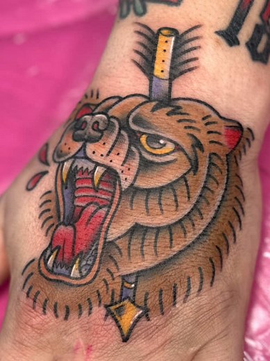 Bear Tattoo Art by a Tattoo Apprentice in Bremerton