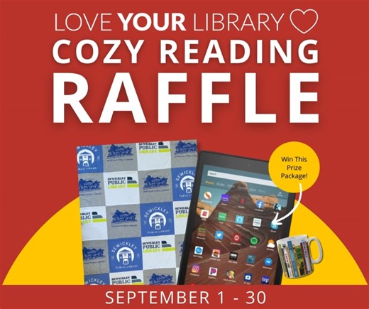 Calling all Sewickley Public Library enthusiasts—you can enter to WIN this cozy fall reading combo! ❤️ One-of-a-kind, soft quilt made of SPL T-Shirts ❤️Amazon Fire HD Tablet ❤️Cozy book-themed mug The winner can schedule a one-on-one tech appointment with a reference librarian to get you started with the device and show you how to access any of the library’s digital resources available for free with your library card. Entries are $5 each and can be purchased in-person at the circulation desk, an