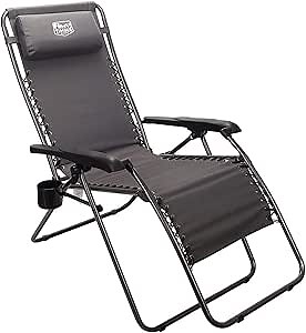 Timber Ridge Zero Gravity Chair Locking Lounge Recliner for Outdoor Beach Patio Camping Support 300lbs, Gray