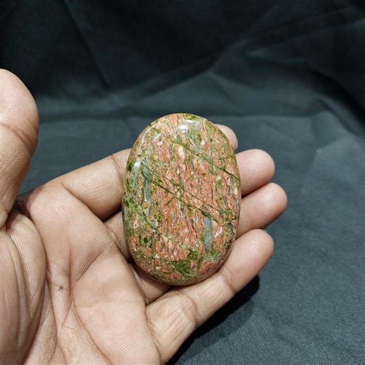 Unakite Palm Stone, Emotional Healing Crystal (63x44x19mm) - Etsy