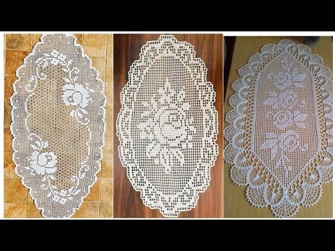 110 Oval Crochet Fillet Table Runner Pattern Ideas #diy #crochet #decoration