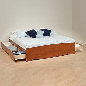 Prepac Twin Bookcase Headboard, King, Cherry