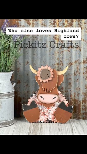 #highlandcow #crafting #woodkits Go to Homesteadcrafterdiy.com | Pickitz Crafts & Home Decor