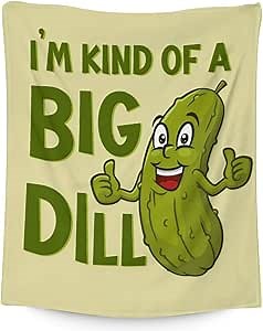 Pickle Blanket Gifts - 60x50 Inches Cute Throw Blanket for Kids, Adults - Green Soft Fuzzy Blankets for Bed, Couch & Travel