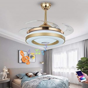 [Hot Item] Stylish Bluetooth Speaker Ceiling Fan with Color Changing LED Light