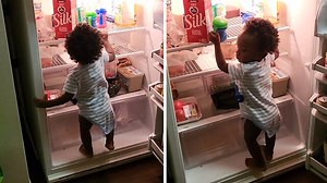 2.2K views · 11 reactions | This hungry little toddler went to the fridge and stole not one but two milk bottles even though his mother disapproved! No wonder they call him Mr. Yum-Yum! | Rumble Babies & Kids | Facebook
