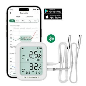 [Hot Item] Bluetooth Sensor with Temperature Humidity Monitor and External Probe