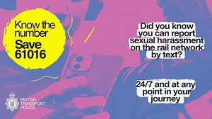 Tackling all forms of unwanted sexual behaviour is an absolute priority for us. If you have any concerns while travelling you can text us discreetly on 61016. Here’s what will happen next… | British Transport Police
