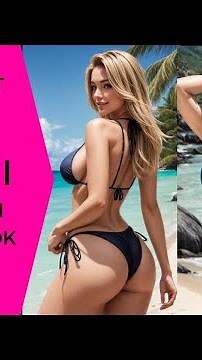 4K AI Art Hot & Sexy Bikini Lookbook Model AI Art Video - Beach of La Concha