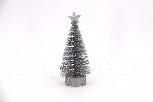 [Hot Item] Glitter Golden and Silver Mini Sisal Christmas Tree with Star Ball and Pine Tree Table Top Decoration