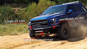 Our Ultra Light Hybrid bumper the AERO SERIES combines tube and plate steel. These premium bumpers are constructed to be lightweight (weighing only 45bs), offer a sleek AEROdynamic design while providing optimal tire clearance. Engineered to retain factory skid plate and all of the new technology features in the truck. | Fab Fours Bumpers