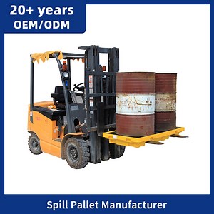 [Hot Item] Plasitc Chemical Storage with Drain Leakproof Poly 4 Drums Oil IBC Tote Spill Pallet
