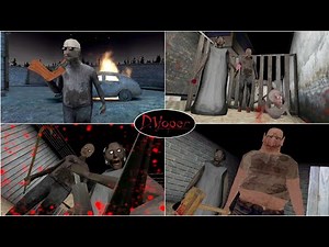 All Granny Chapters and The Twins Game Over Scenes with Granny and Grandpa