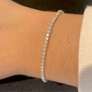 2.25TCW Diamond Tennis Bracelet Solid 10K White Gold 7.25”