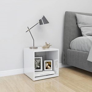 Meuble Tv | Style Contemporain | Rangement Matériel Télé Audio Video Gaming | 37X35X37Cm Blanc Brillant[H2826]