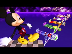 Mickey Mouse and Glamrock Animatronics Bridge ( Freddy , Monty , Roxy , Chica , Sun ) Ragdolls