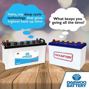 Enjoy longest backup with Daewoo Deep Cycle Battery! #DaewooBattery #DeepCycleTechnology www.daewoobattery.com | Daewoo Battery