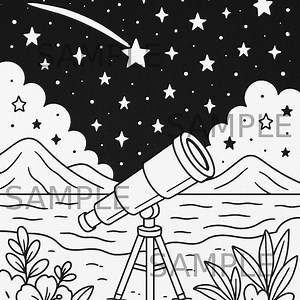 Telescope Coloring Page, Astronomy PNG Digital Art, Stargazing Printable Sheet, Kids and Adults Coloring Activity, Journaling, Wall Art - Etsy Canada