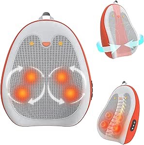 Amazon.com: Homesnew Portable Back Massager with Heat, Cordless Shiatsu Massager Cushion Lumbar Support Pillow for Office Chair, Ideal Gifts for Men/Women (Orange) : Health & Household