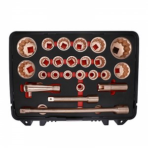 [Hot Item] Wedo Tool Set Non-Sparking 3/4" *1socket Set 26PCS Spark-Free Safety Socket Tools Kit Beryllium Copper