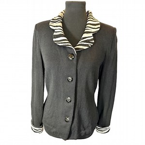 St John EVENING by Marie Gray Zebra Collar Jacket 6