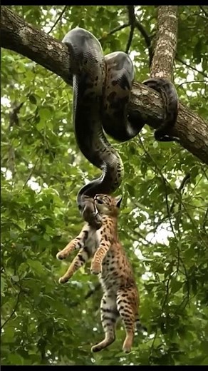 Snake Bites a Tiger and Hangs It from a Tree Branch | #wildanimals#viralvideo