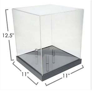 [Hot Item] Factory Custom LED Counter Display Box with Cover LED PMMA Plexiglass Acrylic Soccer Display Showcase Cube Basketball Display Case