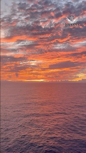 Red Scattering Clouds Before Sunrise | Stunning Early Morning Sea View | #Nature #RedClouds #redsea