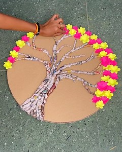 Easy Paper Tree using Old Newspaper #Reuse #Papercraft #Crafts | Deep's CRAFT