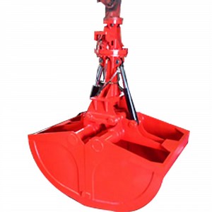 [Hot Item] Powerful Mechanical Clam Shell Loading Salt Buckets Excavator for Cargo Vessel Unloading