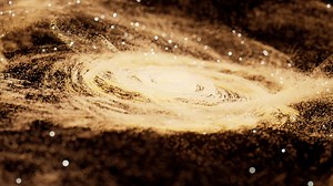 Colorful nebula with density glowing particles, 3d rendering.