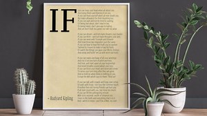 IF Poem Art Print by Rudyard Kipling - IF Poster Wall Art - If You Can by Kipling (24 x 36, Blueprint)
