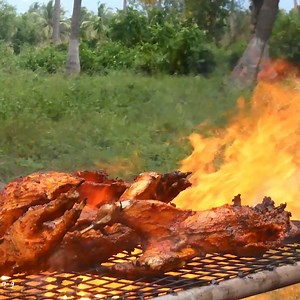 FULL RABBIT BBQ IN VILLAGE #cooking #bbq | Village super cooking