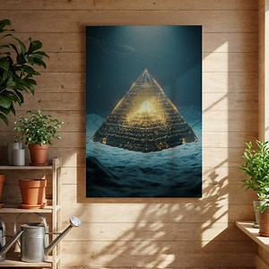 Golden Pyramid Mystical Canvas Wall Art, Illuminated Symbol Print, Ancient Geometry Poster, Esoteric Home Decor, Spiritual Gift - Etsy Australia