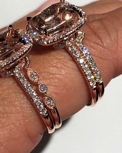 Here we have a sample of the drenched design shown with a customized IVY band and the original fitted drenched band. | Samnsue Jewelry Design